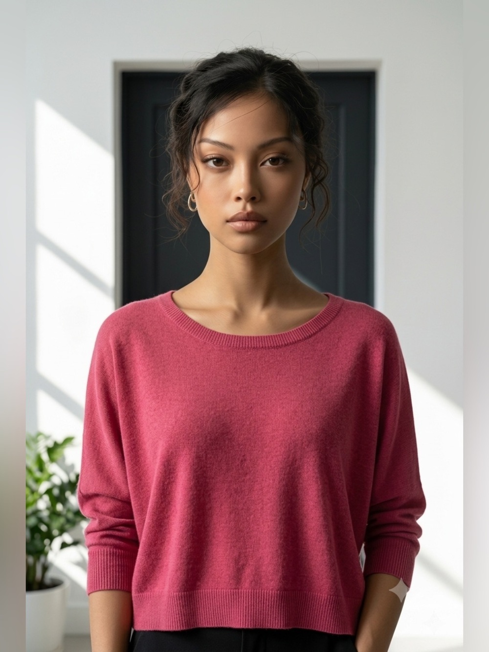 CAbi Bright Pink Scoop Neck Sweater